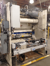 Wysong retrofitted with Enu11 cnc backgauge, 5-axes high-speed CNC backgauge. Wysong press brake retrofitted with Enu550T cnc system. CNC control Wysong.